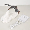 Lámpara LED 3D Dragon Fire, recargable por USB