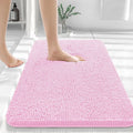 Kitinjoy Luxury Chenille Bath Rugs Machine Washable Non-Slip Plush Shaggy Bathroom Mats Rugs Toilet Bathtub Room Foot Floor Mats