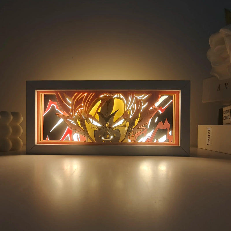 Luminária noturna 3D LED estilo anime, recarregável via USB.