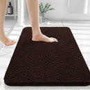Kitinjoy Luxury Chenille Bath Rugs Machine Washable Non-Slip Plush Shaggy Bathroom Mats Rugs Toilet Bathtub Room Foot Floor Mats