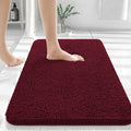 Kitinjoy Luxury Chenille Bath Rugs Machine Washable Non-Slip Plush Shaggy Bathroom Mats Rugs Toilet Bathtub Room Foot Floor Mats