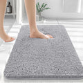 Kitinjoy Luxury Chenille Bath Rugs Machine Washable Non-Slip Plush Shaggy Bathroom Mats Rugs Toilet Bathtub Room Foot Floor Mats