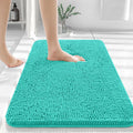 Kitinjoy Luxury Chenille Bath Rugs Machine Washable Non-Slip Plush Shaggy Bathroom Mats Rugs Toilet Bathtub Room Foot Floor Mats