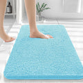 Kitinjoy Luxury Chenille Bath Rugs Machine Washable Non-Slip Plush Shaggy Bathroom Mats Rugs Toilet Bathtub Room Foot Floor Mats