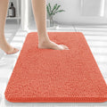 Kitinjoy Luxury Chenille Bath Rugs Machine Washable Non-Slip Plush Shaggy Bathroom Mats Rugs Toilet Bathtub Room Foot Floor Mats